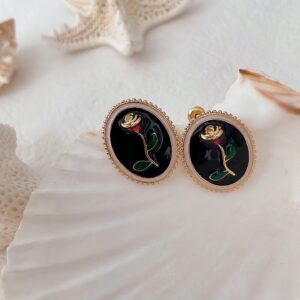 Vintage European Flower Glaze Earrings