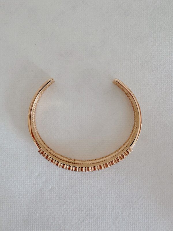 Double Layer Rhinestone Fishbone Cuff - Image 4