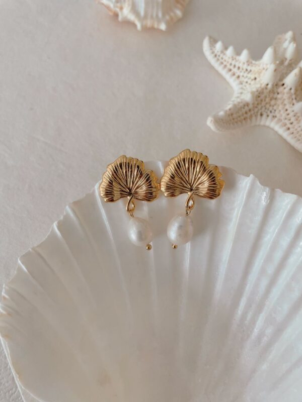 Ginkgo Pearl Earrings