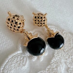 Black Agate Tiger Eye Earrings