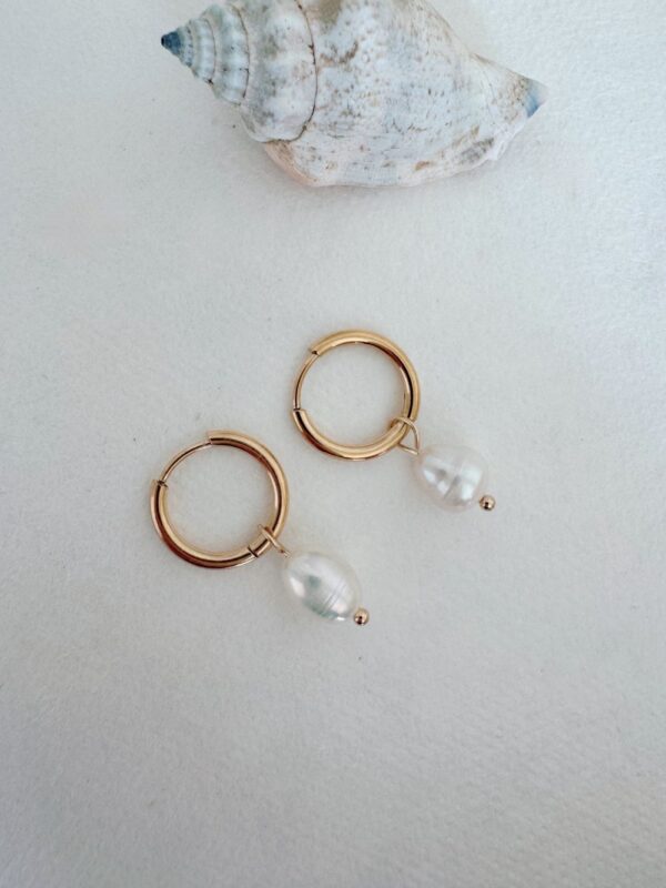 Freshwater Pearl Hoop Earrings