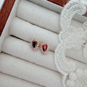 Cherry Red Ruby Retro Earrings