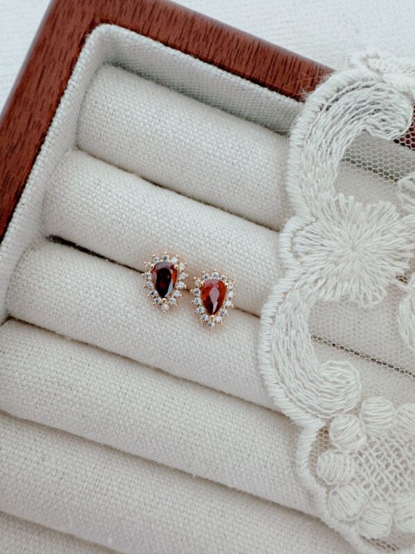 Cherry Red Ruby Retro Earrings