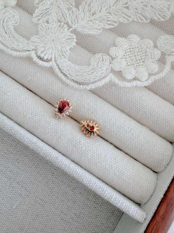 Cherry Red Ruby Retro Earrings - Image 5