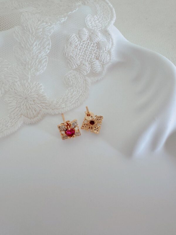 French Style Ruby Earrings - Image 3