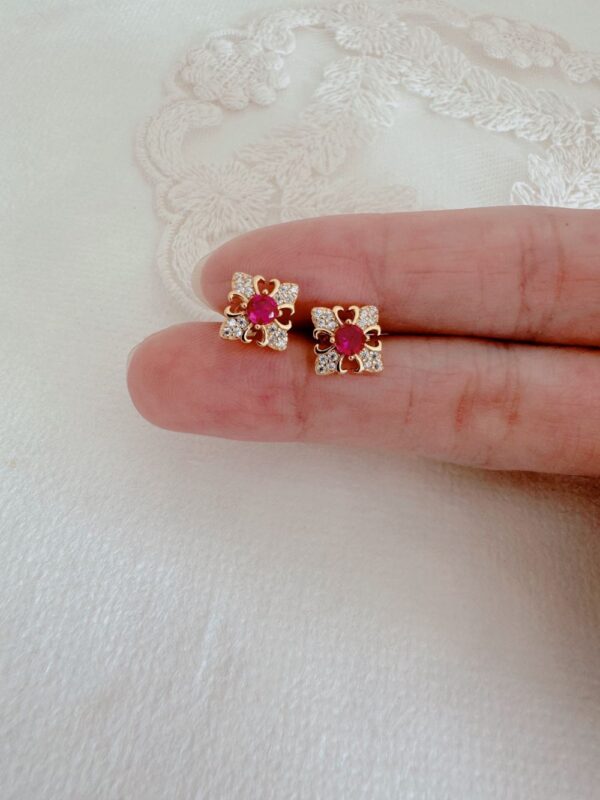 French Style Ruby Earrings - Image 4