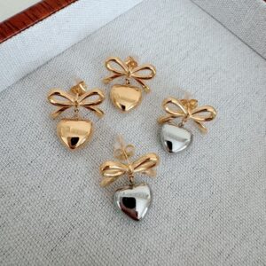 Bow Heart Earrings