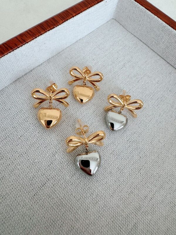 Bow Heart Earrings