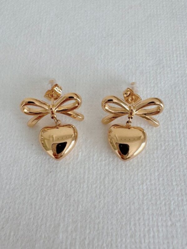 Bow Heart Earrings - Image 6