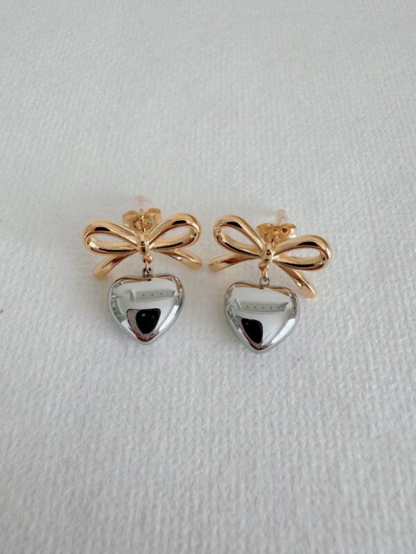 Bow Heart Earrings - Image 5