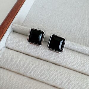 Square Black Elegant Earrings