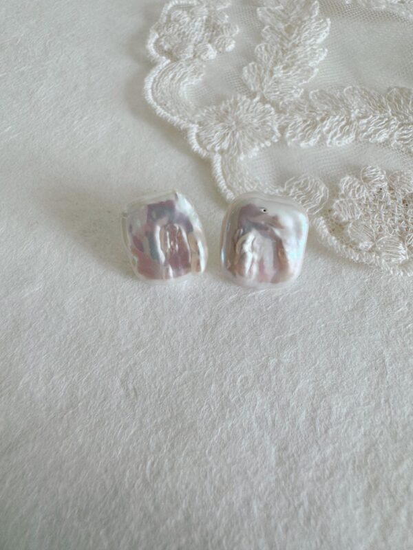 Vintage Baroque Square Pearl Earrings