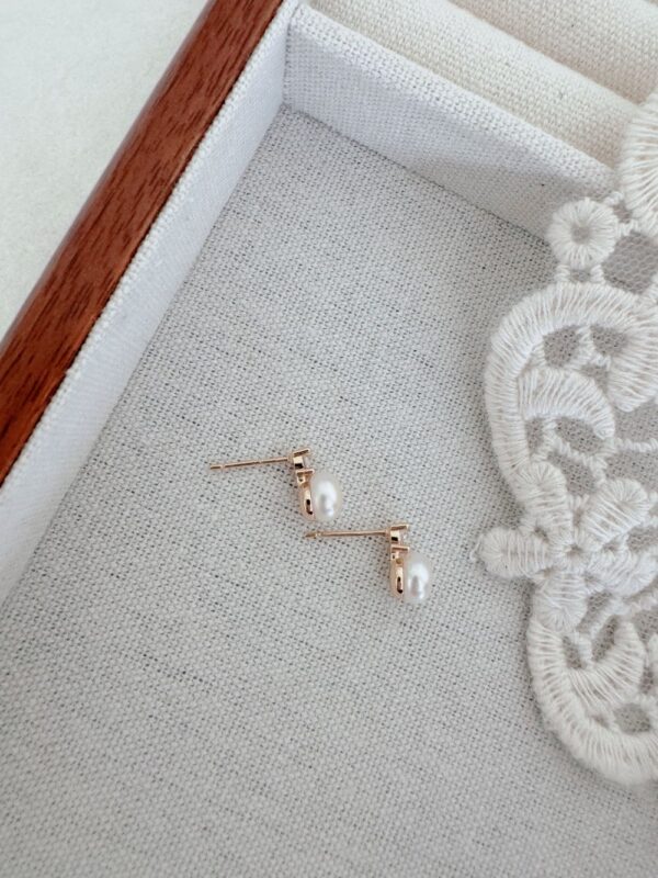 Pearl Zircon Earrings - Image 4