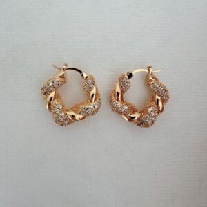 Twisted Zircon Hoops