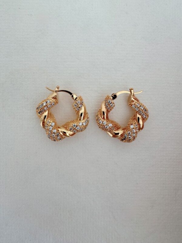 Twisted Zircon Hoops