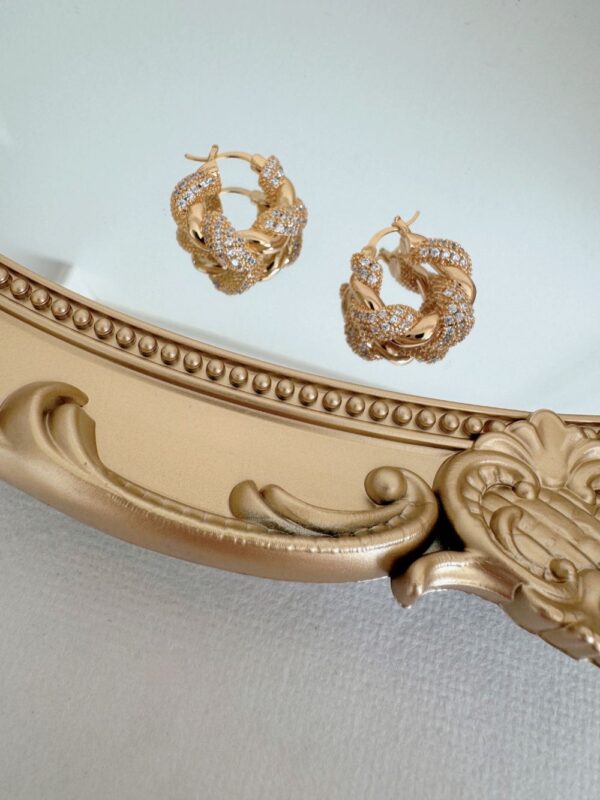 Twisted Zircon Hoops - Image 3