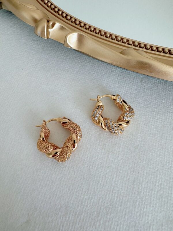 Twisted Zircon Hoops - Image 4