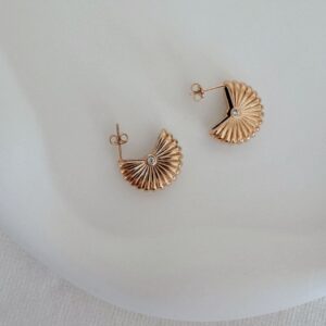 French Retro Fan Shaped Earrings