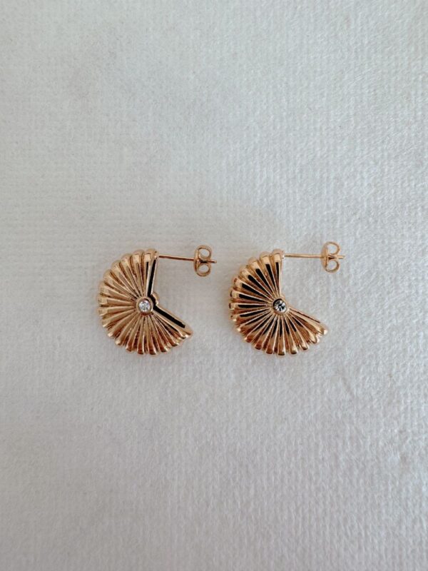 French Retro Fan Shaped Earrings - Image 4