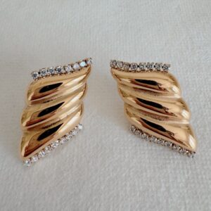Retro Feather Wing Rhinestone Earrings