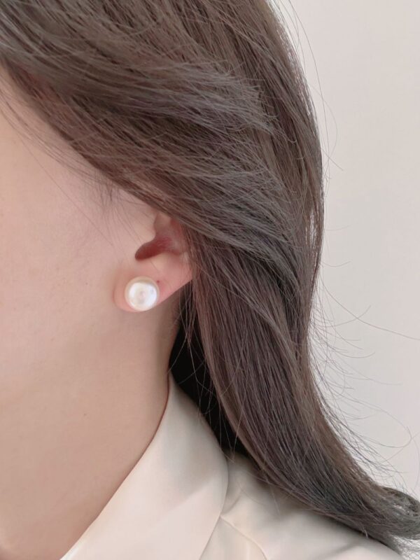 Cotton Pink Pearl Earrings - Image 5