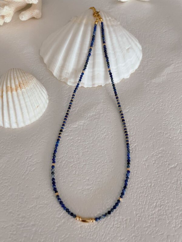 Fresh Blue Love Beaded Necklace