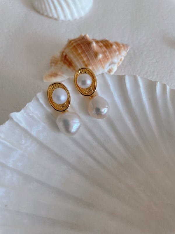 Inlaid Pearl Earrings