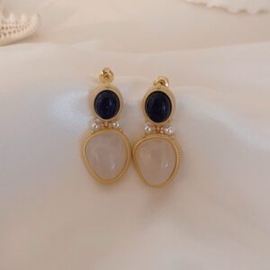 Retro Stone Geometric Earrings