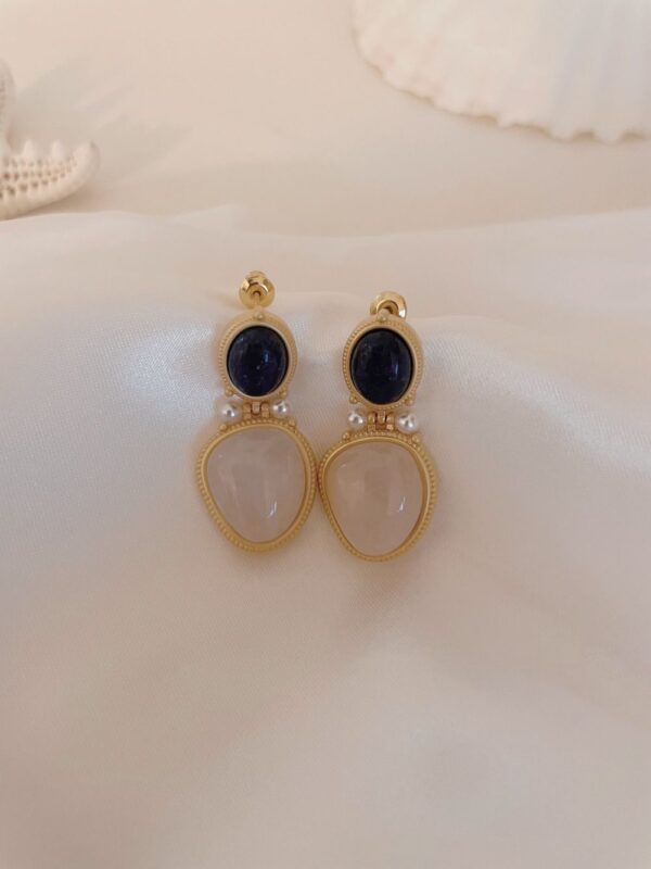Retro Stone Geometric Earrings