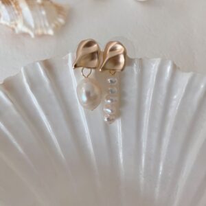Baroque Pearls Asymmetrical Earrings