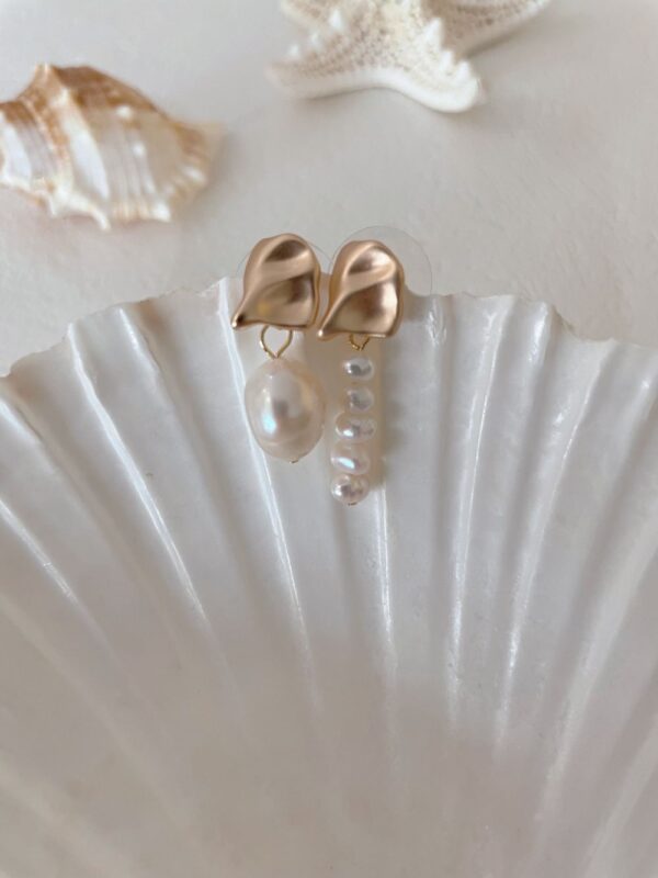 Baroque Pearls Asymmetrical Earrings