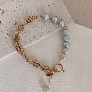 Grey Pearl with Copper Chain
