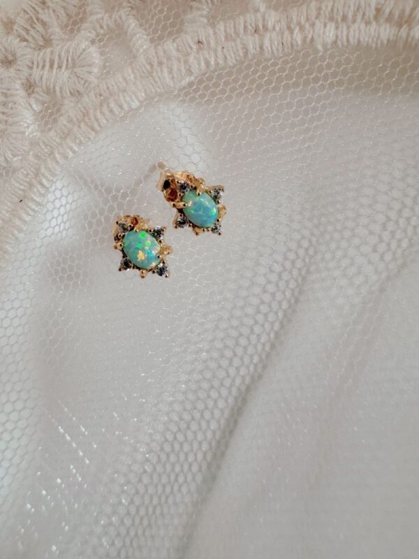 Mica Petite Opal Earrings - Image 3