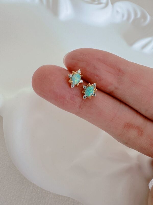 Mica Petite Opal Earrings - Image 4
