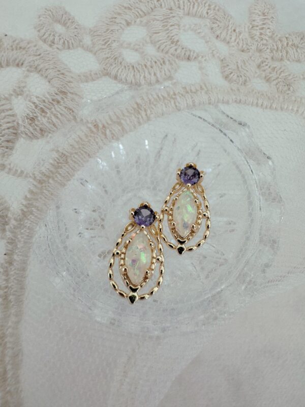 Opal Tanzanite Earrings