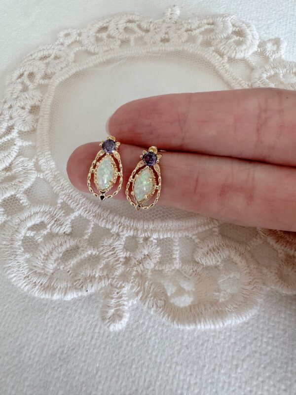 Opal Tanzanite Earrings - Image 3