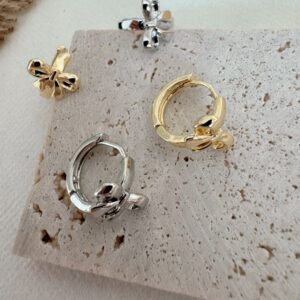 Cold style Bow Hoop Earrings