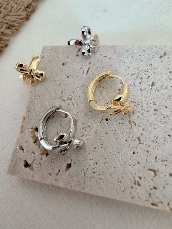 Cold style Bow Hoop Earrings