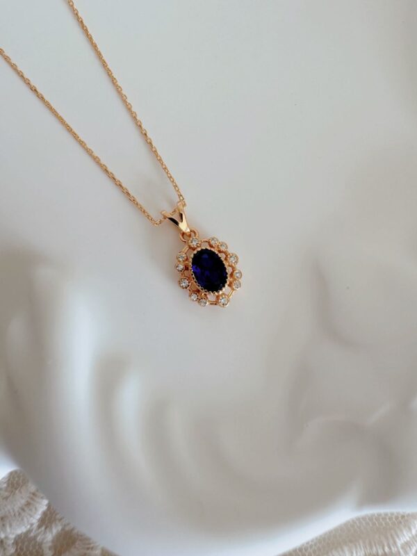 Vanessa Blue Sapphire Zircon Necklace
