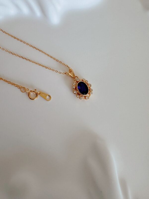 Vanessa Blue Sapphire Zircon Necklace - Image 4