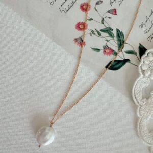 Audrey Button Pearl Necklace