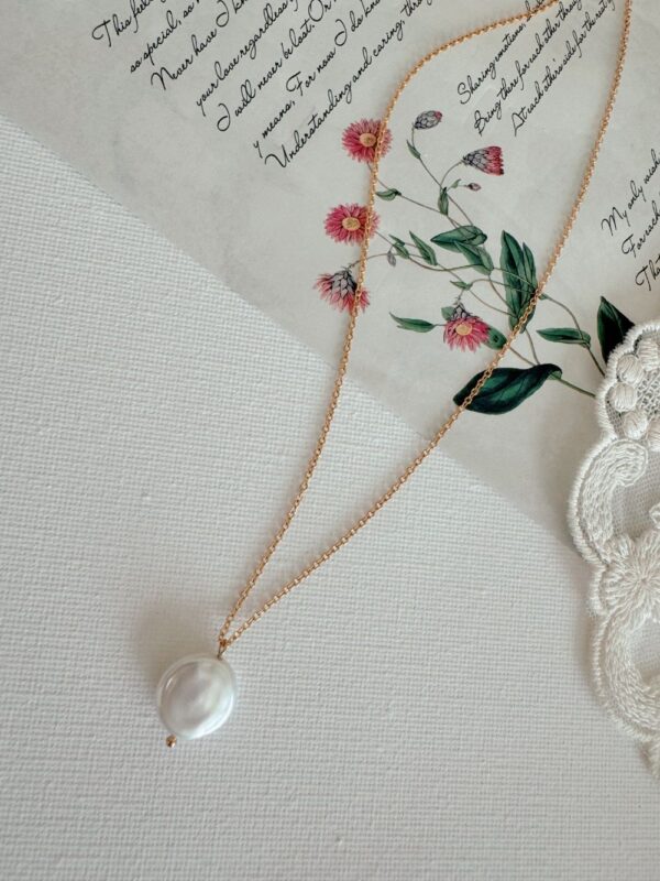 Audrey Button Pearl Necklace
