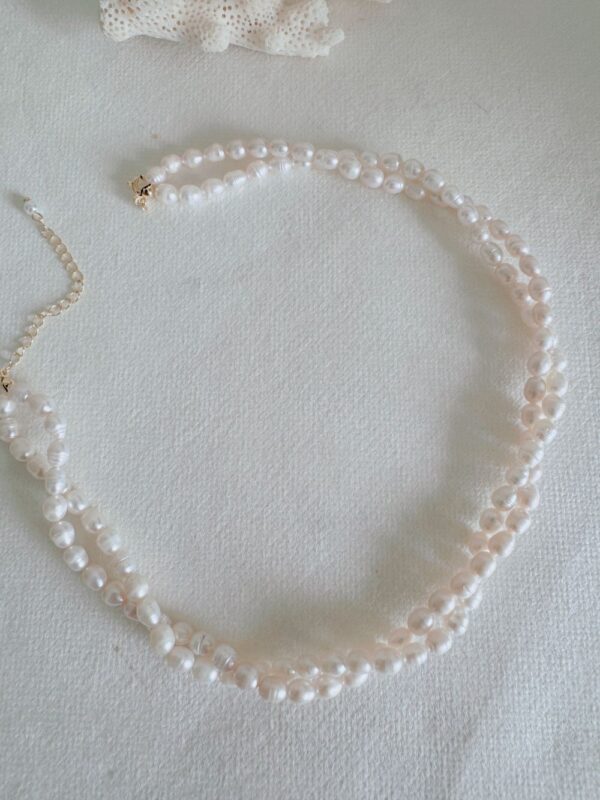 Double Layer Pearl Necklace - Image 3