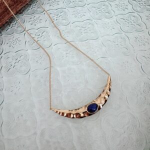 Pleated Moon Lapis Lazuli Necklace