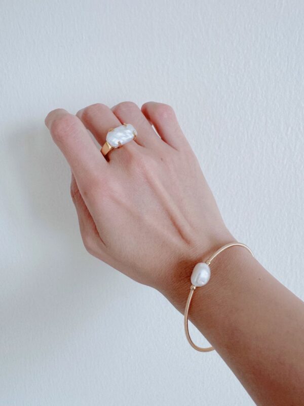 Baroque Pearl Open Ring - Image 3